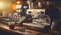 Coffee Steam Machine Barista Station Corner created with Generative AI Technology