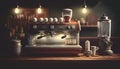 Coffee Steam Machine Barista Station Corner created with Generative AI Technology