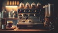 Coffee Steam Machine Barista Station Corner created with Generative AI Technology