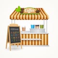 Coffee Street Market Set. Vector