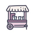 coffee street trade color vector doodle simple icon
