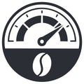 Coffee Strength Meter Icon with Bean Showing High Energy Level Royalty Free Stock Photo