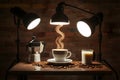 Coffee studio lighting setup, creating the perfect ambiance for photography