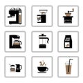 Coffee stuff icons Royalty Free Stock Photo