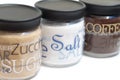 Coffee, sugar and salt jars Royalty Free Stock Photo