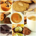 Coffee and sweets collage