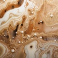 Slimy Marble: A Hyper-realistic Digital Art Depicting Melting White And Brown Liquid