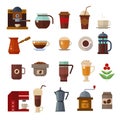 Coffee symbols set. cup vector icons