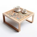 Coffee Table Algorithmic Art On White Background