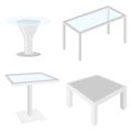 Coffee table in 3D. Realistic coffee tables with glass. A set of realistic 3D tables. Royalty Free Stock Photo