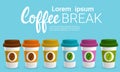 Coffee Take Away Cup Break Breakfast Drink Beverage Set