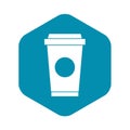 Coffee in take away cup icon, simple style Royalty Free Stock Photo