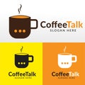 Coffee talk logo design template vector Royalty Free Stock Photo