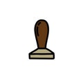 Coffee tamper doodle icon, vector illustration