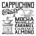 COFFEE & TEA COASTER COLLECTION BLACK & WHITE VINTAGE STYLE TEXT GRAPHICS