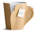 Coffee , tea ,cup, mug wrapped up in brown paper Royalty Free Stock Photo