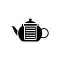 Coffee and tea glass kettler glyph icon. Teapot, brewer. Isolated vector stock illustration