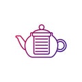 Coffee and tea glass kettler outline icon. Teapot, brewer. Coffee shop professional tool. Isolated vector illustration