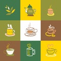 Coffee and tea icons Set and Signs Royalty Free Stock Photo