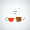 Coffee and tea love concept vector background Royalty Free Stock Photo