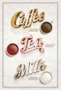 Coffee, tea, and milk poster.