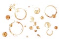 Coffee tea stains white background Royalty Free Stock Photo