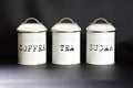 Coffee, tea and sugar canisters Royalty Free Stock Photo