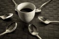 Coffee and teaspoons still life Royalty Free Stock Photo