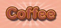 Coffee text effect design vector