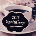 Coffee and text 2017 resolutions