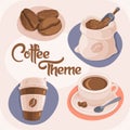 Coffee Theme Icons Set