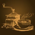 Coffee theme, sketch pictures