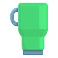 Coffee thermo cup icon, cartoon style Royalty Free Stock Photo