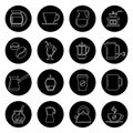Coffee thin line vector icons set in black and white Royalty Free Stock Photo