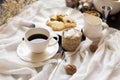 Coffee Time Break Cafe and Chocolate chip cookies Leisure Relaxation Royalty Free Stock Photo