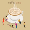 Coffee time or coffee break. Group People Chatting Interaction Socializing Concept Royalty Free Stock Photo