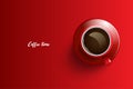 Coffee time design over red background
