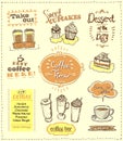 Coffee time designs set for cafe or restaurant