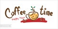 Coffee time, happy hour illustration for badge, label, identity