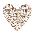 Coffee time, heart shape for your design