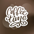 Coffee time Hipster Vintage Stylized Lettering. Vector Illustration Royalty Free Stock Photo