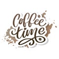 Coffee time Hipster Vintage Stylized Lettering. Vector Illustration Royalty Free Stock Photo