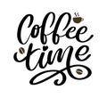 Coffee time Hipster Vintage Stylized Lettering. Vector Illustration Royalty Free Stock Photo