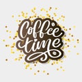 Coffee time Hipster Vintage Stylized Lettering. Vector Illustration Royalty Free Stock Photo