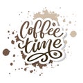 Coffee time Hipster Vintage Stylized Lettering. Vector Illustration Royalty Free Stock Photo