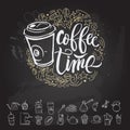 Coffee time Hipster Vintage Stylized Lettering. Vector Illustration Royalty Free Stock Photo