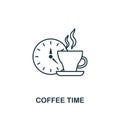 Coffee Time icon. Thin line symbol design from coffe shop icon collection. UI and UX. Creative simple coffee time icon for web and Royalty Free Stock Photo