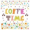 Coffee time. Lettering design. Conceptual handwritten phrase. Royalty Free Stock Photo