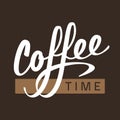 Coffee time lettering logo sign letters vector illustration