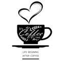 Coffee time` Coffee in love.Old style fashion Coffee frames and labels with Vintage ribbons and borders Royalty Free Stock Photo